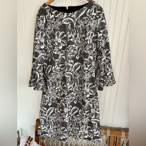 Tommy Hilfiger Floral Black and White Dress Size 12